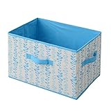 山善(YAMAZEN) どこでも 収納ボックス ブルー(青リーフ柄) YTCF-1P(BLLF)