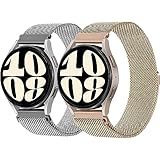 2枚 ラグ幅20MMのみ コンパチブル Galaxy Watch 7/6/5/4 40mm 44mm バンド/galaxyウォッチ 6 Classic 43mm 47mm バンド/5 Pro 45mm バンド/4 Classic 42mm 46mm バンド、コンパチブル amazfit gtr mini/gts4 mini ベルト、ステンレス 通気 スメタルメッシュ レディース メンズ