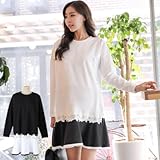 授乳・マタニティウェアツートンカラー授乳ワンピース SOD5108 FREE(フリー) WHITE(ホワイト)