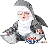 非常にオリジナル白とグレーサメぬいぐるみベビーサイズのコスチューム