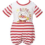 【本体綿100％】2017年 夏物 アンパンマン 天竺 ３キャラ ロンパススーツ セットアップ Anpanman レッド◇90cm