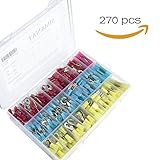 270pcs熱収縮ワイヤコネクターキット、Sim & Nat防水電気絶縁クリンプMarine自動車ターミナル