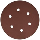 Bosch SR6R240 6-Inch Hook & Loop Sanding Disc, 6-Hole, Red, 240 Grit, 5 Pack by BOSCH
