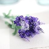 Coobl人工シルクフラワーMiniラベンダーフラワーウェディングブーケ花嫁Holding Garlands Vine Plant花嫁DIY花アートホーム装飾（12pcs） A
