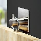 ライデンTM粘着シングルコート&ローブフックHoldスティックにバスルーム洗面所、つや消しSus 304ステンレススチール 1-Hook シルバー Ly-GJ-1606-1