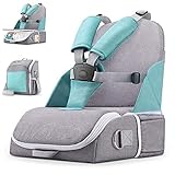 ポータブルハイチェア、ナッピーチェンジバックパック折りたたみ多機能ブースターシート幼児旅行のためのダイニング,Navyblue