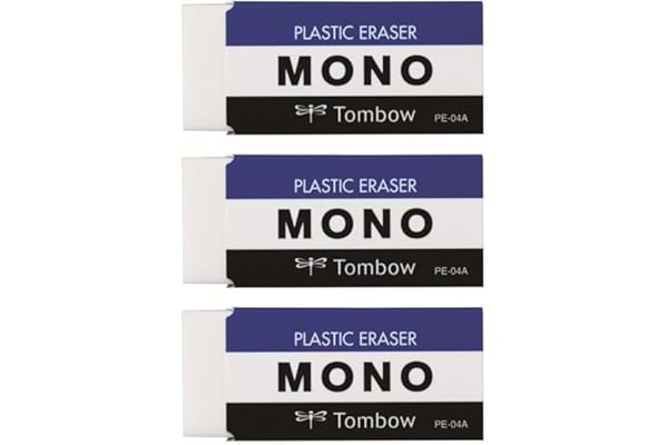 トンボ鉛筆 MONO 消しゴム PE04 小学生から (低学年にもピッタリのスタンダードサイズ) 3個入 JCA-311