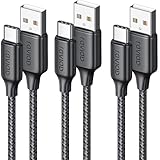 RAVIAD USB Type C ケーブル【2m/3本セット】タイプc ケーブル 3A 急速充電 QuickCharge3.0対応 USB2.0規格 USB-A to USB-C コード 高耐久ナイロン編み iPhone 16/15ProMAX,iPad Pro,SamsungGalaxyS24/S23/S22/S21/S20,Sony,Xiaomi,Huawei,Pixel,タイプc機種対応