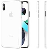 iPhone XS ケース 超薄型 memumi® アイフォンXS カバー スリム 0.3 PPハードケース Qi充電対応 指紋防止 一体感 レンズ保護 人気ケース·カバー (iPhone XS [5.8], クリアホワイト)