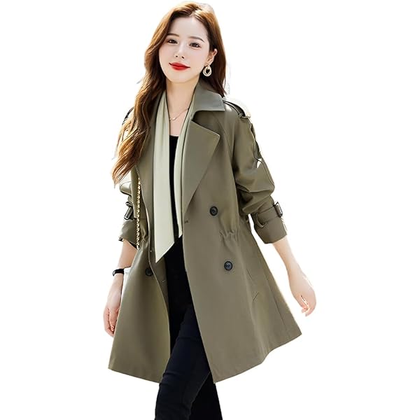 【極美品】MACPHEE ウエストベルト付 スプリングコート 羽織り オリーブ アースミュージックアンドエコロジー earth music&ecology