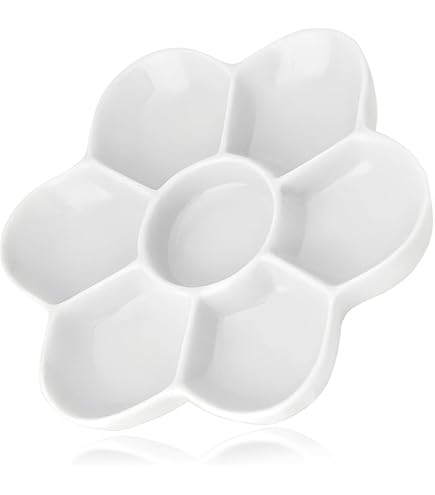 Amazon.co.jp: 1個 陶器 菊皿 パック パレット 塗料皿 絵の具 皿 梅