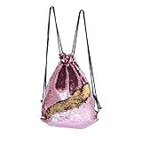 Play Tailor　スパンコールナップサック　ジムサック　おしゃれ巾着バック　通学　通勤　部活　ショッピング　ピンク/ゴールド