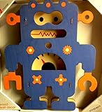 Modern Moose Wood Wall Decor Blue Robot by MODERN MOOSE [並行輸入品]