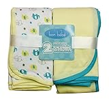 Newborn Baby Receiving Blanket - Newborn Swaddle Receiving Blankets 2 Pack (yellow) by Bon Bebe [並行輸
