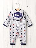 kiltti(キルティ) ギフト ブックBOX付き ひげ ロンパース ＆ スタイ セット ベビー服 赤ちゃん 男の子 カバーオール 長袖 60㎝ 生後0～4ヶ月頃 ネイビー 50207 5020702