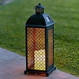 Moroccan Solar Powered LED Garden Flameless Candle Lantern [並行輸入品]