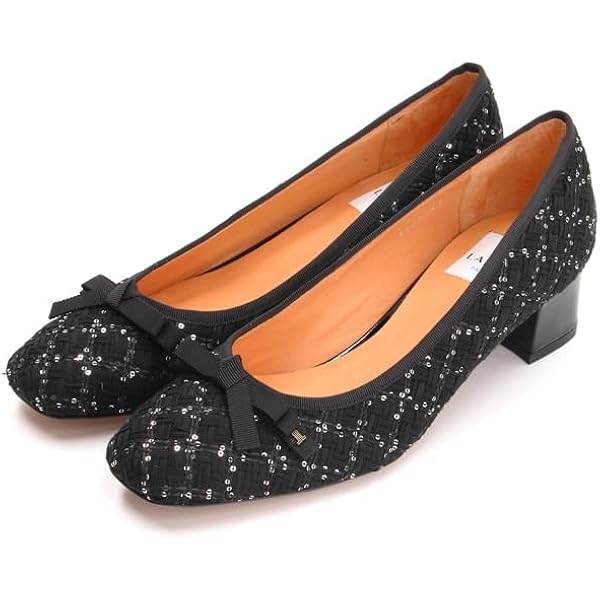 Amazon | [ランバンオンブルー] ビジューヒールリボンパンプス2367