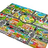 Percy’s Caravan 道路マップ プレイシート 130×100 大型 1/64 ミニカー用 ジオラマ 交通 道路 マット 折りたたみ