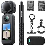 AKASO 360 自転車キット 360度カメラ-アクションカメラ 5.7K360度動画 72MP360度写真 新型1/2インチ48MPセンサー 360度水平維持 360° スーパースムース 安定化機能 AI編集 見えない自撮り棒 2.29" タッチスクリーン 長時間バッテリー