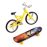 フィンガーバイク・フィンガーボード2点セット　フィンガー自転車1個、指スケ1個 　 9.5cm...