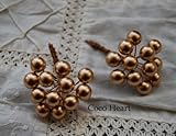 ~Coco Heart~　ゴールドピック　１ｃｍ　２４本セット (クリスマス・リース・プリザ・ドライフラワー）
