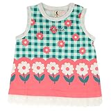 (ショコラ) chocola 花×チェック柄タンクチュニックTシャツ 120 コンチェック