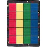 Flagship Carpets FE126-32A Learning Grid Seating Carpet Colorful Letters and Numbers Border This Rug