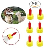 Pinovk 6個 ペット 仔羊　羊 犬 猫 飲み物の瓶 乳首 ソフト イエロー+レッド