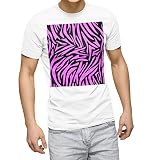 [igsticker] プリント Tシャツ メンズ L size おしゃれ クルーネック 白 ホワイト t-shirt 012715 黒 ピンク 柄
