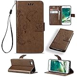 UNEXTATI iPhone 7 Plus ケース 手帳型 保護 ケース 高品質 PU レザー ストラップ付き カード収納ケース カバー 耐衝撃 スタンド機能 付き Apple iPhone 7 P