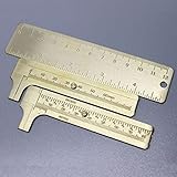 レトロ真鍮定規ノギス計測のための真鍮定規穴EDCポータブルClipersルーラーメタルTheオフィス&スクールSupplies 8548456658748