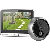 EZVIZ Wireless Video Doorbell Camera, 1080P Doorviewer with 4.3 inch Color Screen, Rechargeable Battery up to 90 Days, PIR Mo