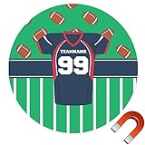 Football Jersey Roundカーマグネット( Personalized ) 9" x 9" グリーン cp-rnd-mgnt-9+475292