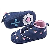 HP95(TM) Baby Girl Lace Embroidered Cotton Shoes Soft Bottom Frist Walkers (13, Dark Blue) by HP95(T