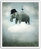 JP London POS2304 uStrip Peel and Stick Removable Wall Decal Sticker Mural Elephant Kids Cloud Carni