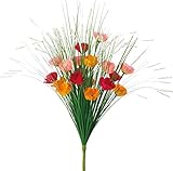 ポピー 造花 仏花 グラスミニアネモネブッシュ 全長48cm・花径4cm オレンジレッド FP-5024 R/O