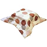 ノーブランド品 コタツ掛布団 手洗い洗濯可能 正方形 185×185cm 大きな水玉柄（ベージュ＆ブラウン系）