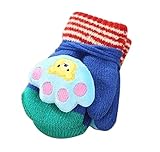 子供暖かいミトン[フットプリント]かわいいキッズグローブベビーニット手袋