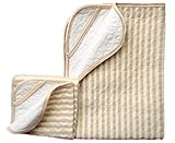 4重層！オーガニックコットン 防水 おむつ替え シート 大小 2枚 セット ベビー キッズ マット お出かけ用にも便利（コーナー紐付き）