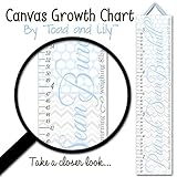 子供用キャンバスBirth Info Growth charttm Chevron andブルーポルカドットBaby NurseryキャンバスGrowth Chartベビーシャワーギフトgc0245