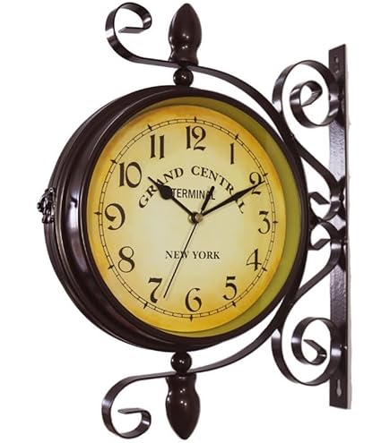 Amazon.co.jp: 両面電波時計 アンティークローズ おしゃれな 低騷音