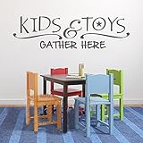 壁デカール装飾キッズand Toys収集ここ – 子供壁デカールビニールレタリングPlayroom壁デカール引用アートステッカー子供(ダークブラウン、13 " H x46 " W )