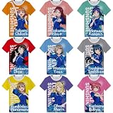 LoveLive Sunshine Aqours Tシャツ 半袖 桜内梨子 渡辺曜 黒澤ダイヤ 松浦果南 津島善子 高海千歌 丸首 夏服 肌着 記念シャツ インナーシャツ T-Shirt ファッション 萌えグッズ 男女兼用 (M,14) [並行輸入品]
