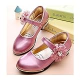WIN ールズシューズ キッズフォーマルシューズ 女の子靴子供シューズ発表会 卒入園式 ドレス合わせシューズ 子供靴 蝶結び　プリンセスシューズ (内寸21.5cm, ピンク)