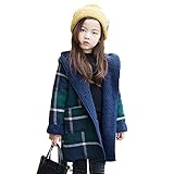 GALAXYONE子供服 コート 女の子 長袖 アウター 韓国 子供服 女の子 アウター フード付き チェック 上着 防寒 アウター コート 子供用 女児 キッズ ダッフルコート防寒 通園 通学用 (