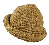 Plus Nao(プラスナオ) 子供用 ニット帽 ニットハット つば付きニット帽 ニットキャップ ざっくり編み 手編み風 キッズ ジュニア シンプル 無地 男の子 女の子 冬帽子 - マスタード