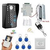 HD 720PワイヤレスWIFI RFIDパスワードビデオドア電話ドアベルインターホンシステムナイトビジョン+電気磁気ドアロック180KG