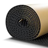 SOOMJ 吸音材 波型ウレタンスポンジシート 大判100×1000cm 吸音大面積 裏面が粘着テープ付きなのでカットして簡単貼り付け (ブラック)