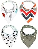 Baby Bandana Drool Bibs for Teething & Drooling 4 -パックギフトセットfor Girls & Boys