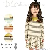 (ラポシェビスキュイ) La poche biscuit先染めボーダーワンピース/ 春 ワンピ 110 オレンジ